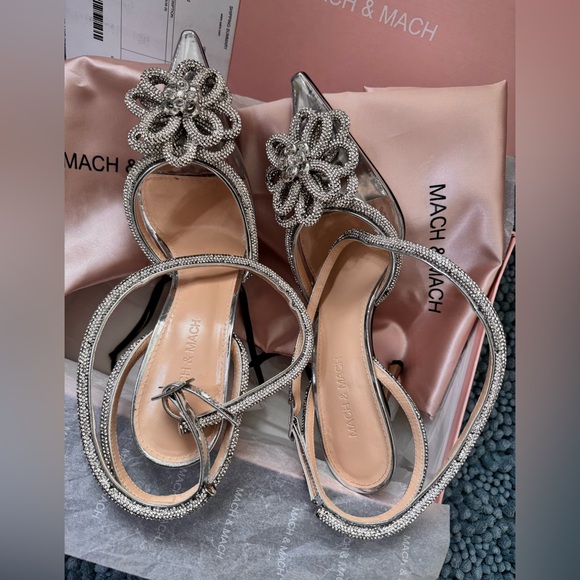 Mach & Mach Crystal Clear Heels - Picture 4 of 8